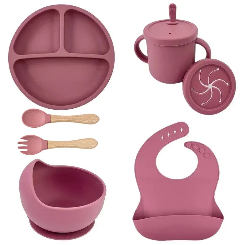 Set de vaisselle bébé en silicone – Sécurisé, pratique et coloré