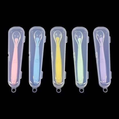 Cuillère bébé souple en silicone – Douce et sécurisée pour les premiers repas