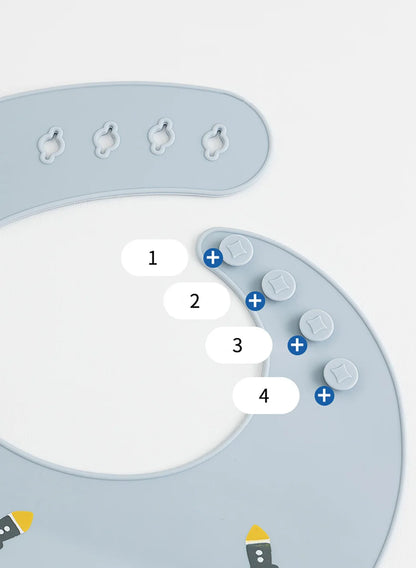 Bavoir bébé en silicone souple – Confortable, ajustable et facile à nettoyer