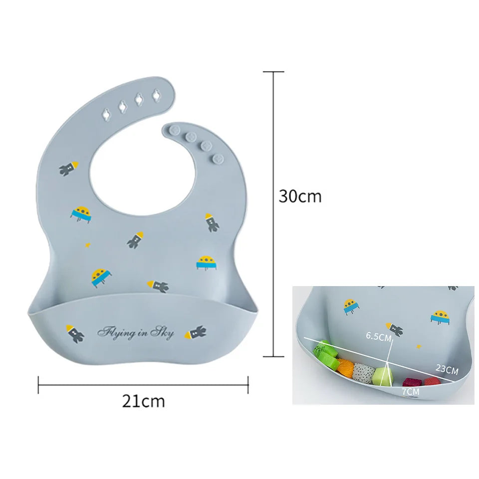 Bavoir bébé en silicone souple – Confortable, ajustable et facile à nettoyer