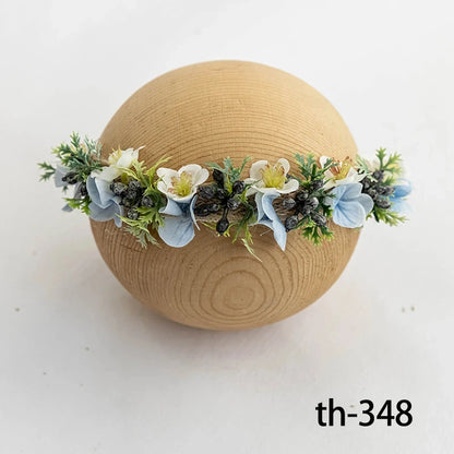 Bandeau fleuri photo nouveau-né – Accessoire bébé pour shooting naissance