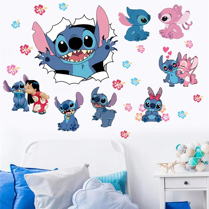 Stickers Muraux Lilo & Stitch Décoration Murale Enfant Chambr