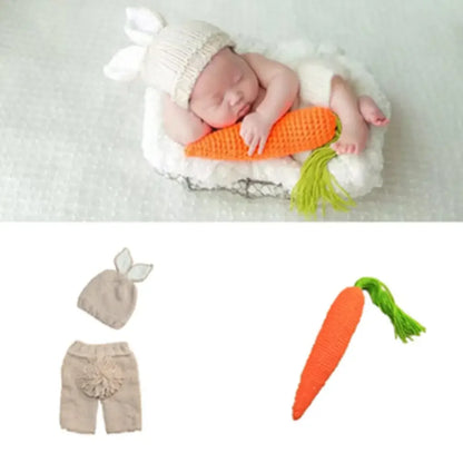 Tenue photo crochet bébé – Ensemble animal en coton pour nouveau-né