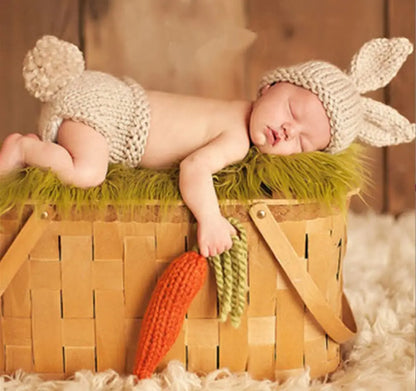 Tenue photo crochet bébé – Ensemble animal en coton pour nouveau-né