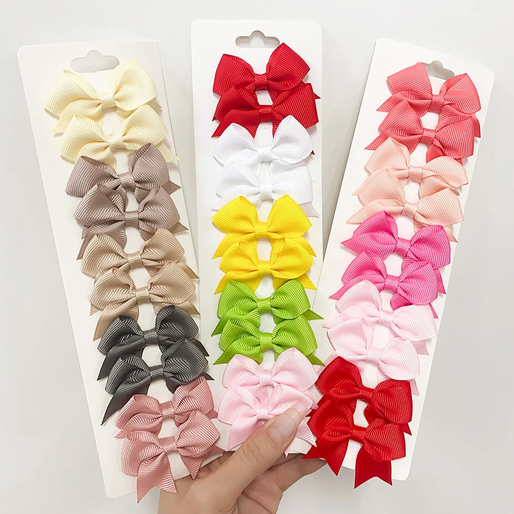 Set de 10 Barrettes Nœuds pour Fille