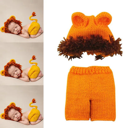 Tenue photo crochet bébé – Ensemble animal en coton fait main
